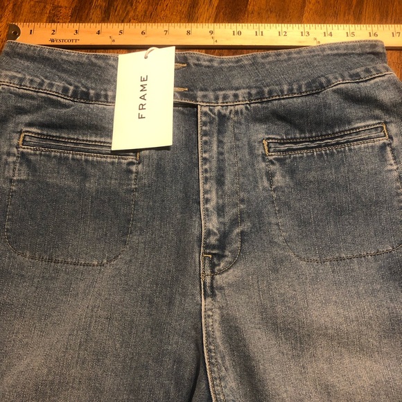 NWT $268 FRAME Le Hardy High Waist Wide Leg Jeans in 'Deepwater' in size 32! - Picture 7 of 12
